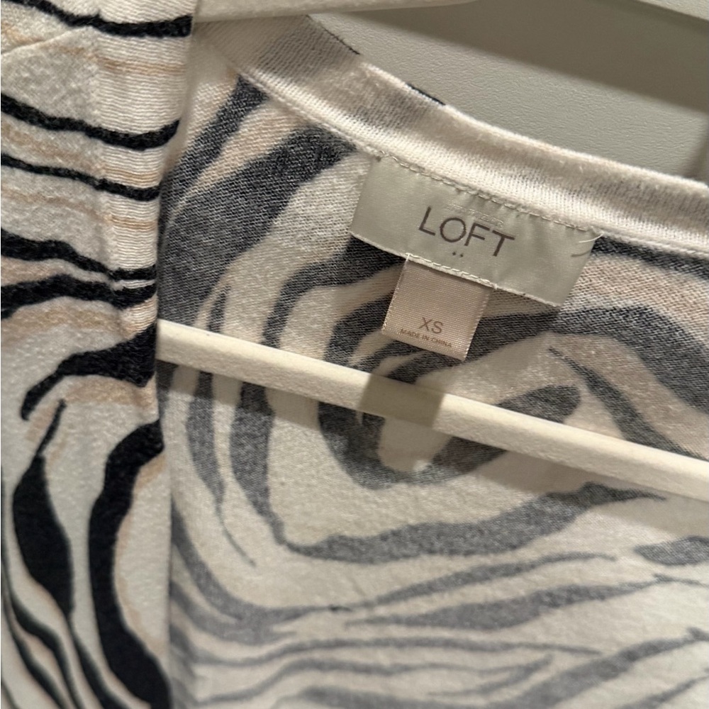 LOFT Zebra Pattern Blouse - Black and White - Picture 2 of 2